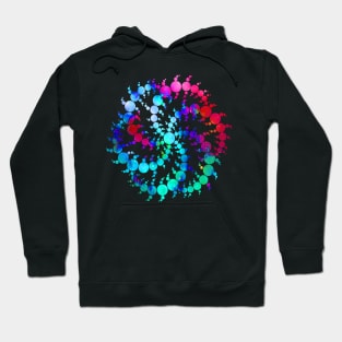 Psychedelic Swirling Circles on Black Background Hoodie